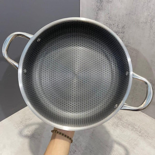 CHẢO TỔ ONG ĐÁY PHẲNG 2 QUAI MẪU MỚI - SIZE 28CM TIỆN LỢI DÙNG CHO MỌI LOẠI BẾP