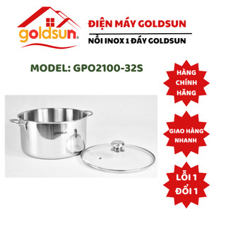 Nồi inox 1 đáy từ Goldsun GPO2100 nhiều kích thước dùng cho mọi loại bếp, chất liệu cao cấp an toàn, tiện lợi