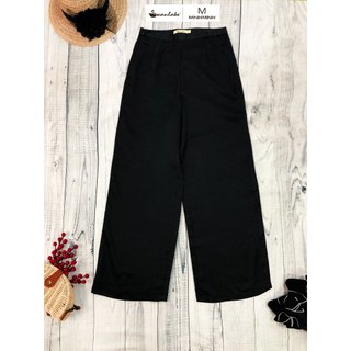 SWANLAKE | Quần lụa bóng áo dài lưng nẹp dây kéo cao cấp, phom đứng - Q10046LW02