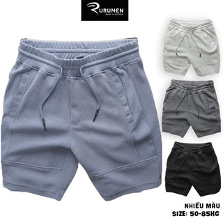 Quần nam short thun rurumen quần thun nam vnxk cao cấp màu đen, xám chuột, xám, xanh biển