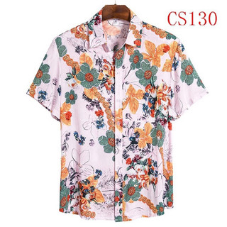 thanh lý Áo sơ mi lụa cộc tay họa tiết