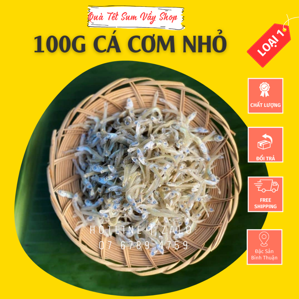 100g cá cơm khô loại ngon, cá lạt, ăn ngon nhức nách