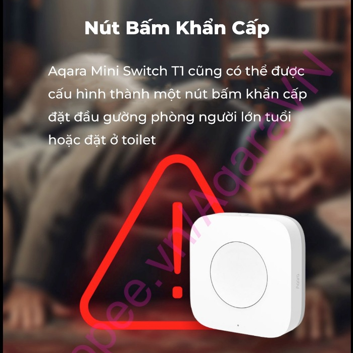 Nút bấm ngữ cảnh Aqara T1 Wireless Mini Switch WB-R02D - Điều khiển 3 tự động hoá, Tương thích Home Kit, cần Aqara Hub