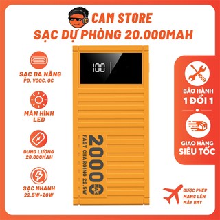  Sạc Dự Phòng 20.000mAh - Thiết Kế Container Sạc Nhanh PD 22.5W | FUSION-X FX203  TẶNG KÈM CÁP USB TO C 80W  