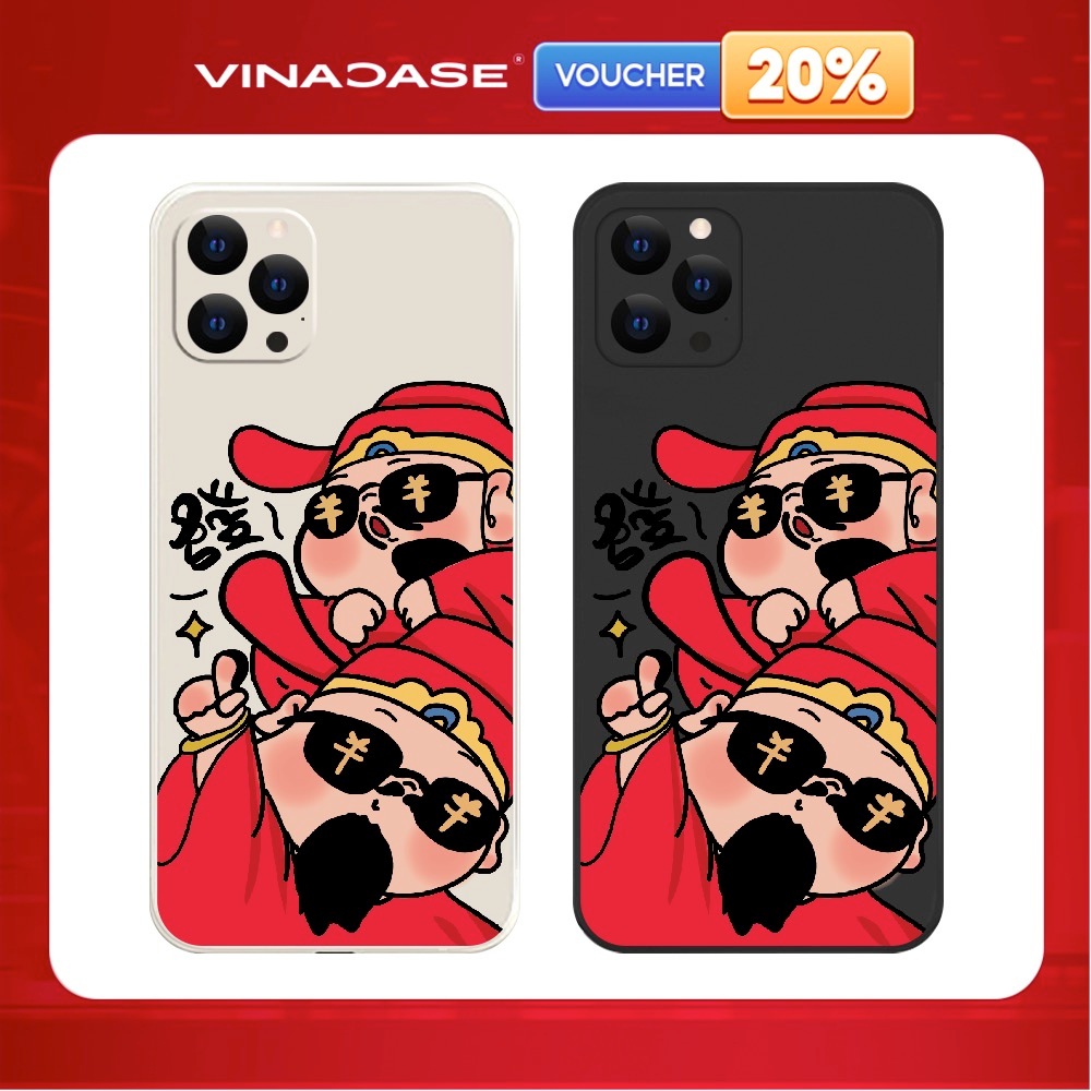 Ốp Lưng iPhone 17 Pro Max/11/14 Pro Max/15 Pro Max/16 Pro Max TPU Cạnh Vuông Hình Tết Thần Tài