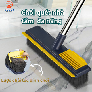 Cây Chà Sàn Nhà Tắm Thông Minh Có Đầu Gạt Nước Và Chổi Gỡ Tóc, Đánh Bay Mọi Vết Bản Dính Trên Sàn Dolly House
