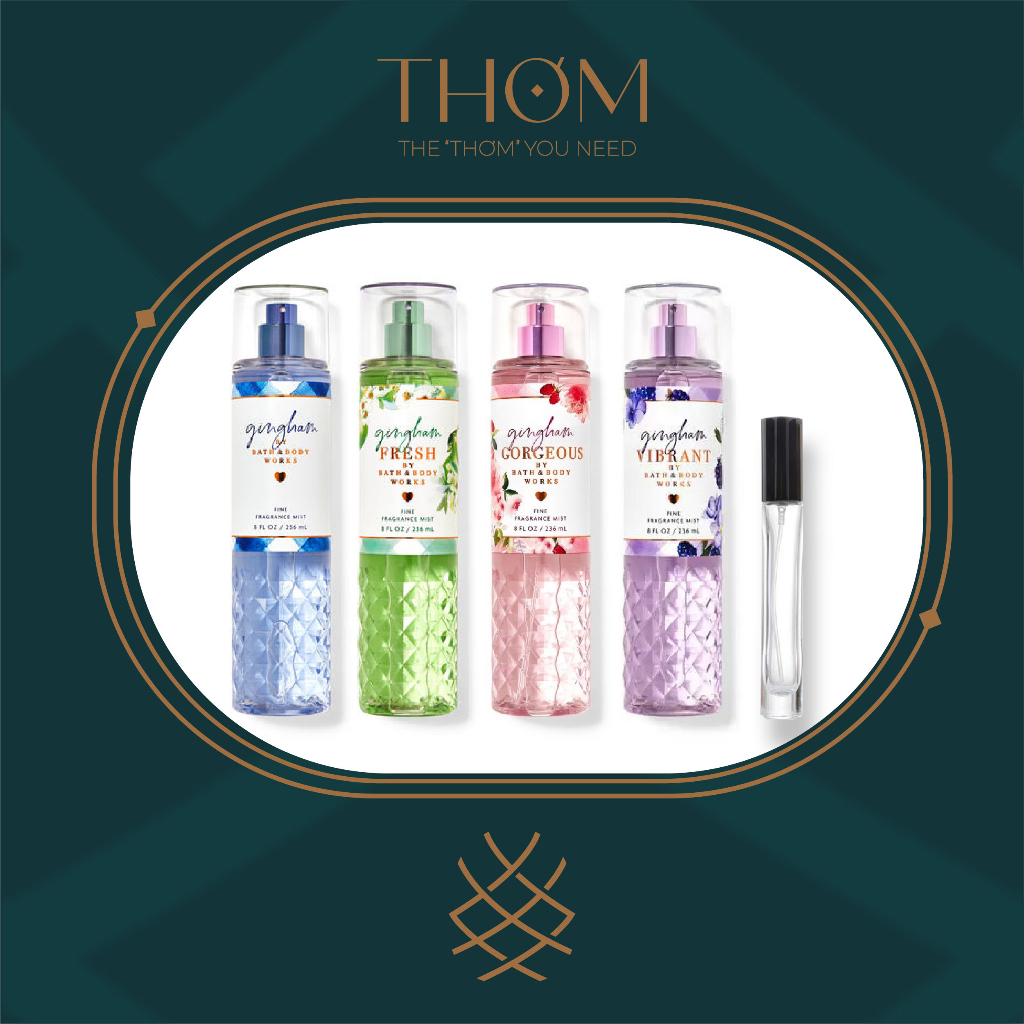 [5ML 10ML 33ML] GINGHAM FRESH | GINGHAM GORGEOUS | GINGHAM VIBRANT | GINGHAM LOVE Xịt Thơm Bath &amp; Body Works