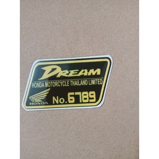 Tem nổi dán mặt nạ trước xe Dream 6789