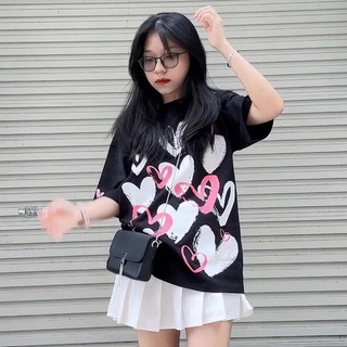 Áo thun Tim trắng Hồng unisex nam nữ form rộng,thun cotton 4 chiều co giãn tốt, thấm hút mồ hôi hiệu quả, áo đôi; nhóm