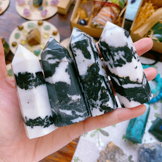 Trụ Zebra Jasper, trụ đá thiên nhiên, trụ đá năng lượng để bàn