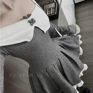 Đầm Thun Gân Bẹt Vai