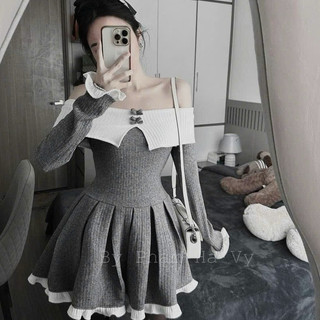 Đầm Thun Gân Bẹt Vai