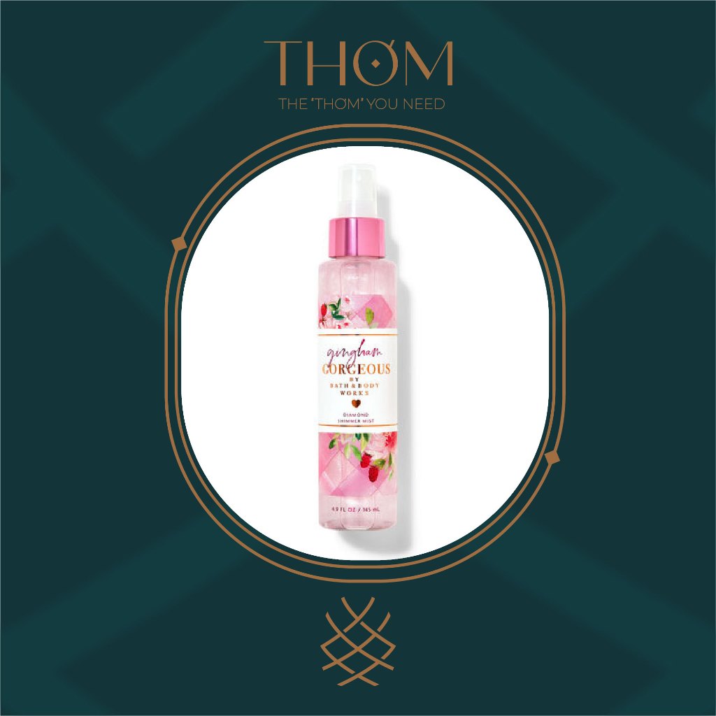 [SHIMMER] GINGHAM GORGEOUS SHIMMER | Xịt thơm nhũ kim tuyến Bath & Body Works Diamond Shimmer Mist 1