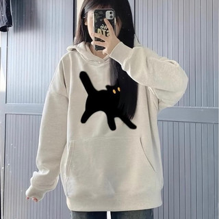Áo nỉ bông unisex , áo sweater form rộng in chú mèo cực kỳ dễ thương tl20