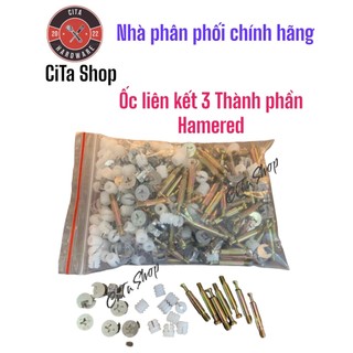 Ốc cam, ốc liên kết hamered 3 thành phần ti vàng