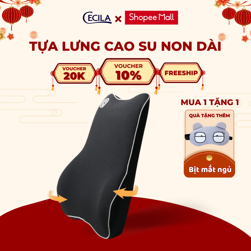 Gối tựa lưng cao su non CECILA , Dùng cho dân văn phòng và lái xe thiết kế công thái học chống đau mỏi lưng | BigBuy360 - bigbuy360.vn