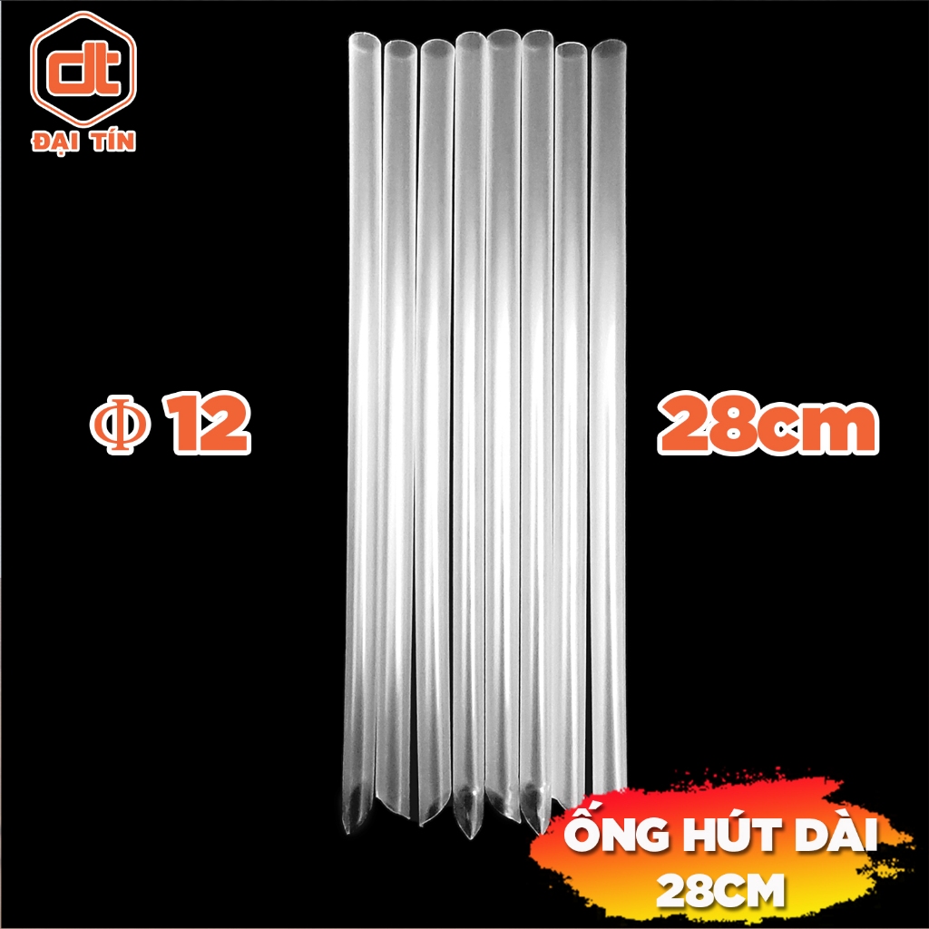500G Ống hút dài 28cm phi 12mm, thích hợp cho các ly cao cà phê trà sữa.