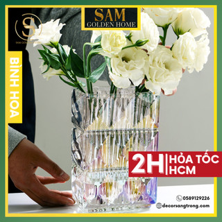 Bình hoa tango thủy tinh cao cấp decor phòng khách, bàn tiệc sang trọng hiện đại phong cách châu âu