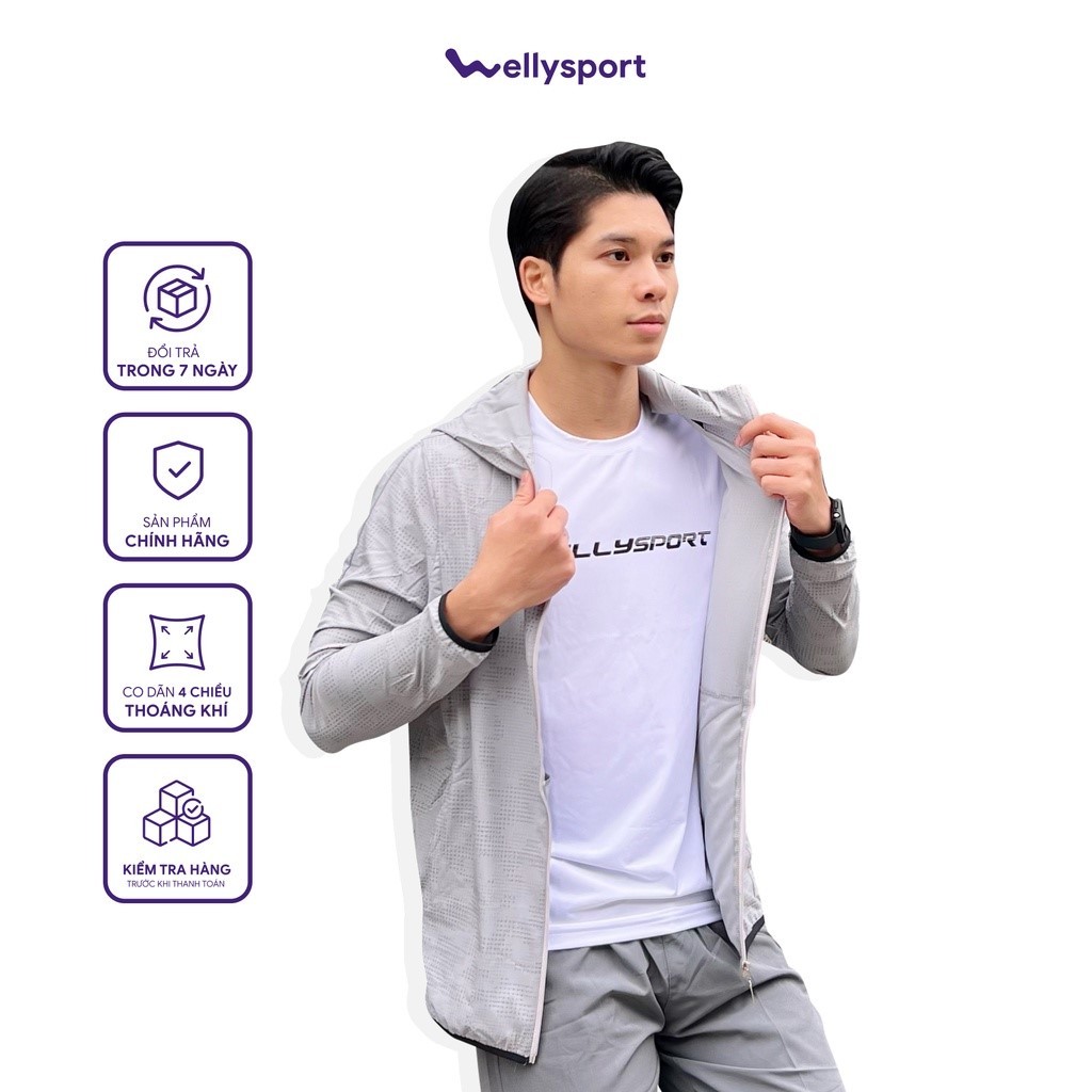 Áo Khoác Thể Thao Nam Running Jacket, Chạy Bộ Nam, Chất Liệu Siêu Thấm Hút Mồ Hôi, Welly Sport, Mã A