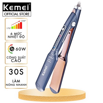 Máy duỗi tóc Kemei KM-740 điều chỉnh 6 mức nhiệt bảng nhiệt to phù hợp sử dụng cho mọi loại tóc có thể là tóc, uốn sóng