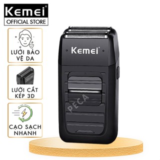 Máy cạo râu khô Kemei KM-1102 chuyên nghiệp với công suất mạnh mẽ có thể cạo trắng chân tóc, fade 2 lưỡi kép cao cấp