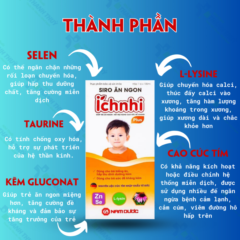 Siro ăn ngon cho bé Ích Nhi Plus, Giúp nâng cao sức đề kháng, tăng hấp thu dưỡng chất, trẻ ăn ngon