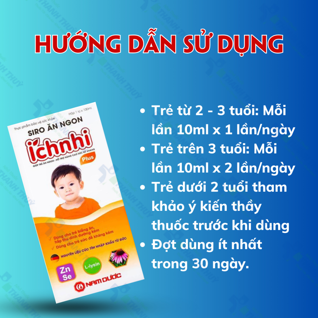 Siro ăn ngon cho bé Ích Nhi Plus, Giúp nâng cao sức đề kháng, tăng hấp thu dưỡng chất, trẻ ăn ngon
