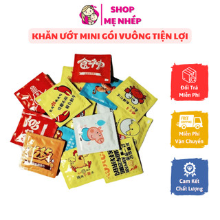 Khăn ướt gói hình vuông - Khăn giấy ướt mini rất tiện lợi