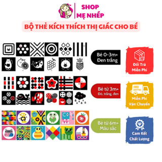 Bộ thẻ kích thích thị giác cho trẻ sơ sinh 12 mặt giúp bé phát triển toàn diện từ 0-12 tháng tuổi