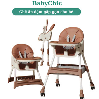 Ghế Ăn Dặm Cho Bé Ghế Ăn Dặm Đa Năng Gấp Gọn Có Bánh Xe Chân Ghế Chắc Chắn Có Giỏ Để Đồ Và Gác Chân