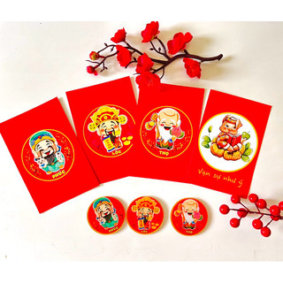 Set thiệp trang trí Tết, phụ kiện treo cây mai, thiệp chúc Tết Phúc Lộc Thọ