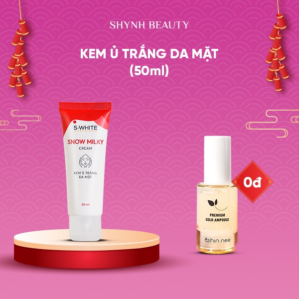 Kem ủ trắng da mặt S-White Snow Milky Cream 50ml