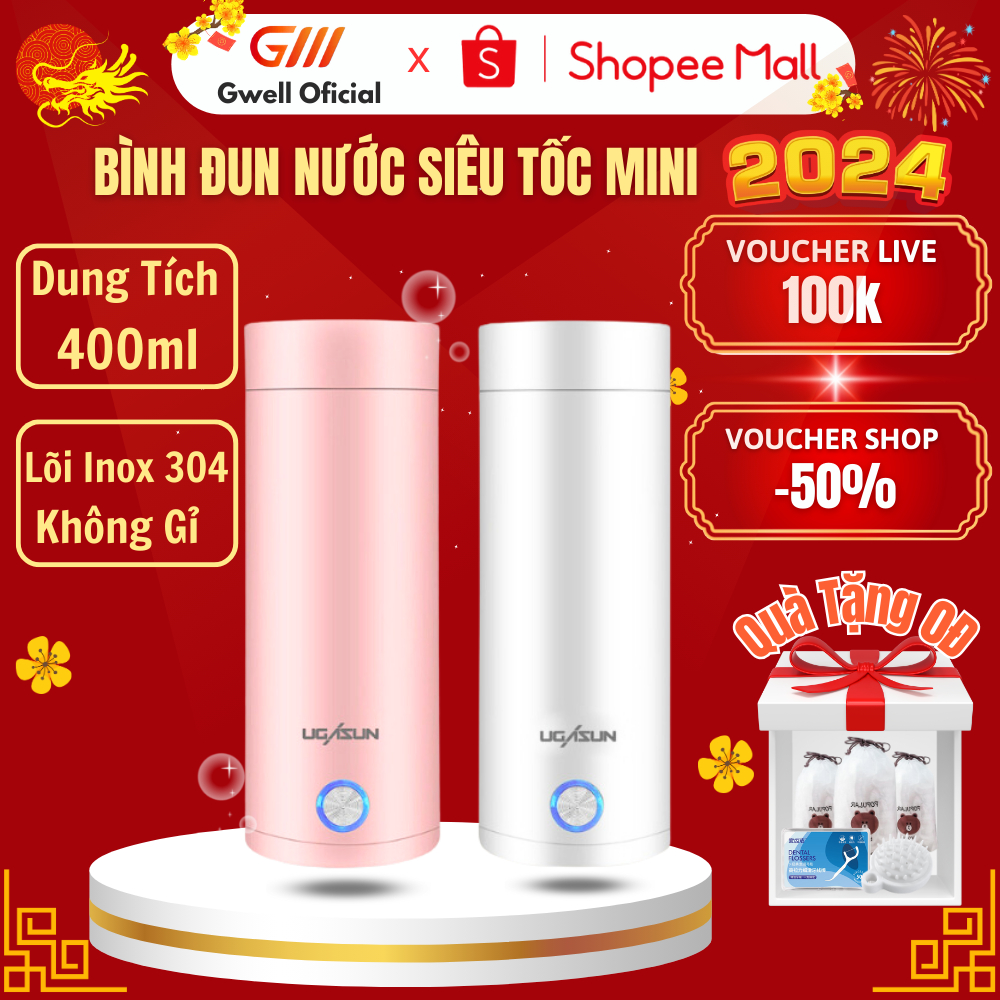 Bình Đun Nước Siêu Tốc Mini GODWELL, Tiện Lợi Siêu Tốc Kiêm Giữ Nhiệt, Tự Ngắt Khi Sôi Hàng Cao Cao Cấp