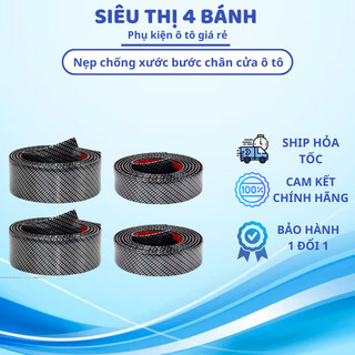 Nẹp chống xước bước chân cửa xe ô tô - Đã kèm keo 3M dán sẵn bản 3,5,7cm
