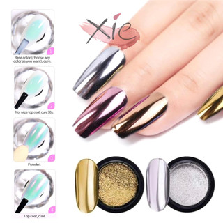 Tráng gương vàng bạc  – bột nhũ tráng gương màu siêu sáng mịn bám móng lên màu đẹp hũ 0.5g 🌈