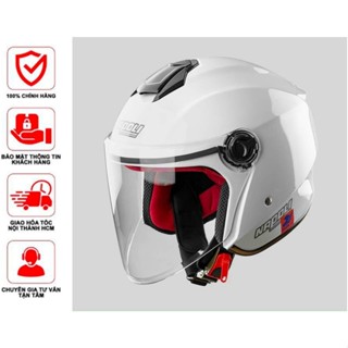 NÓN BẢO HIỂM 3/4 NAPOLI N0N039A, có kính, lót nâu