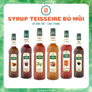 - siro/ syrup teisseire các mùi chai thủy tinh 700ml