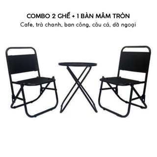 Bộ bàn ghế trà chanh , Bàn ghế vải dù sơn tĩnh điện cho quán Cafe , Du lịch , Dã ngoại , Câu cá