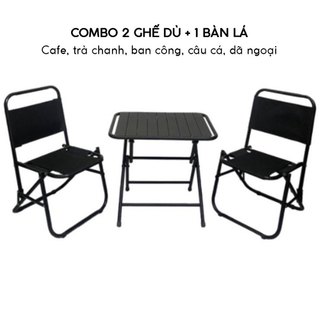 Bộ bàn ghế trà chanh , Bàn ghế vải dù sơn tĩnh điện cho quán Cafe , Du lịch , Dã ngoại , Câu cá