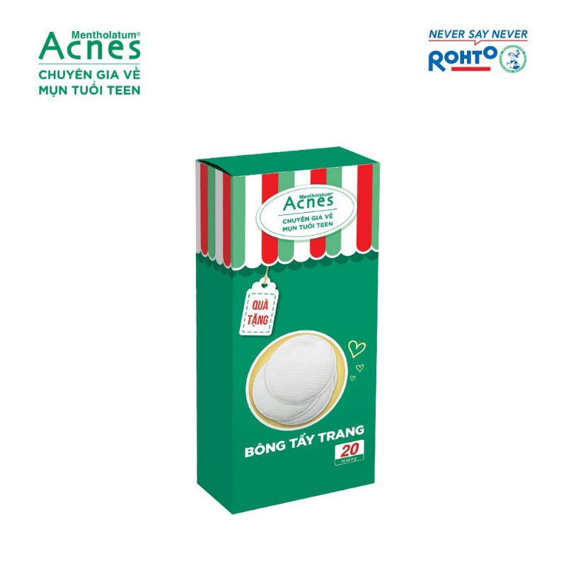 [Hộp 20 miếng] BÔNG TẨY TRANG 3 LỚP ACNES
