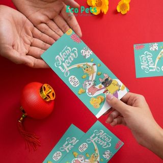 Bao lì xì ECOPETS lì xì Tết 2024 đáng yêu Tết giáp Thìn lì xì chúc mừng năm mới hoạ tiết đáng yêu
