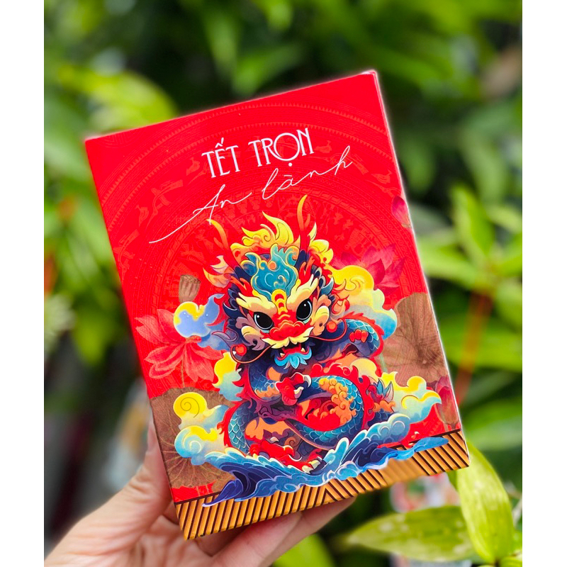 Vỏ kẹo RỒNG, hộp đựng bánh, trà, nho mẫu mới 2024 trang trí giỏ quà tết