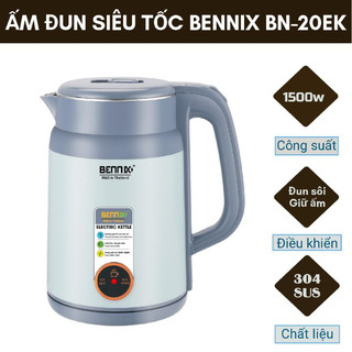 Bình đun siêu tốc bennix bn-200ek giữ nhiệt pha sữa