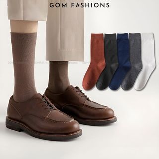 Tất nam đi giày công sở GOMTAT cổ cao nhiều màu, chất liệu cotton mềm mịn, hút ẩm thoáng khí khử mùi - HOT-1803