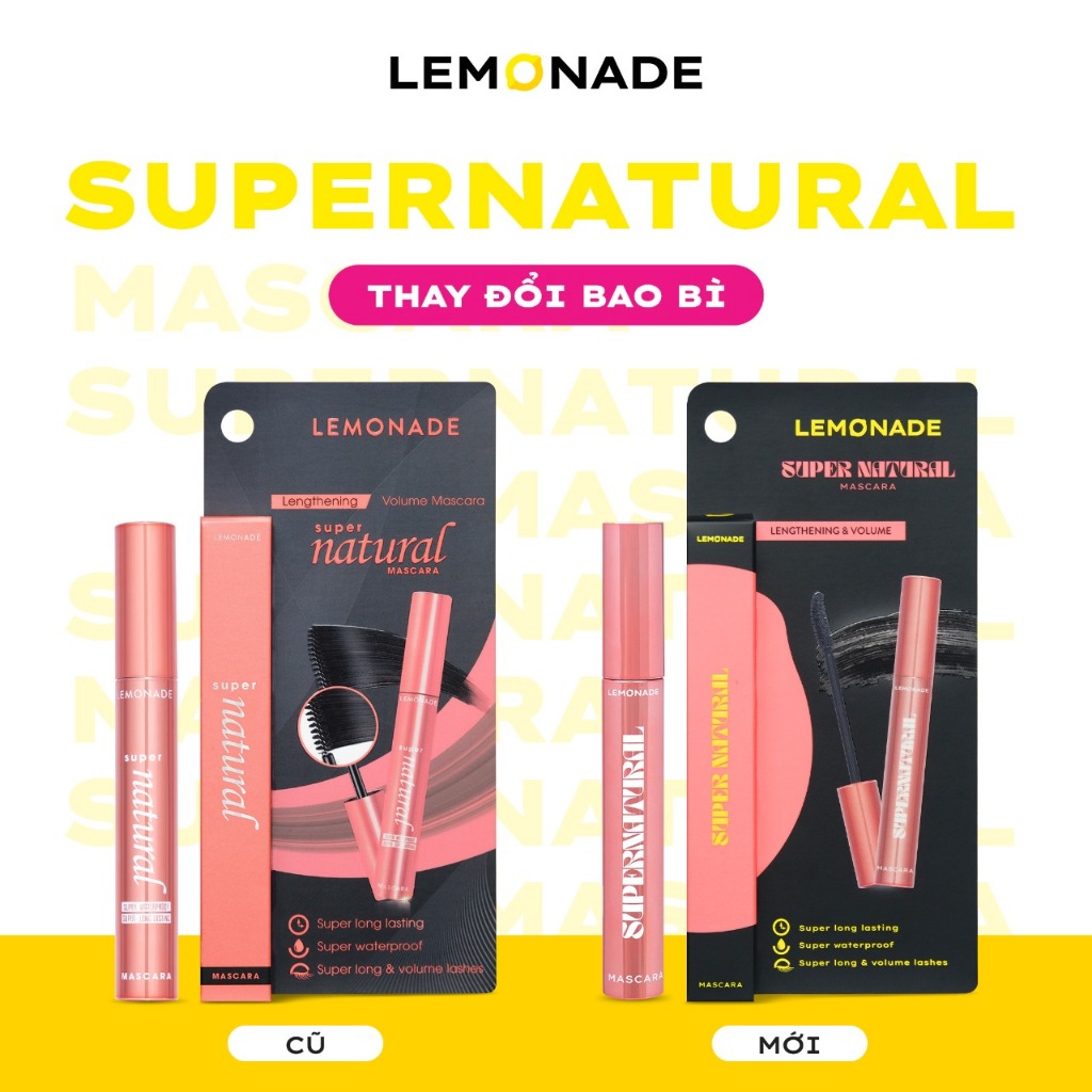 Combo Lemonade Bảng Phấn Mắt Aesthetic Eyeshadow Palette Version 2 20.8g và Chuốt mi SuperNatural Mascara 7.5g