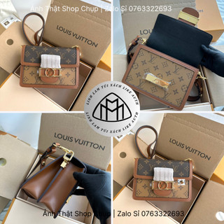 Túi đeo vai Hoa Monogram Dauphine, Size 20,Da bò vân hoa,lót da lộn full code tag mác,form dáng phụ kiện chuẩn auth