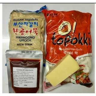 combo 500g bánh gạo kèm 450g chả cá hàn quốc+ 100g sốt, 100g phô mai mozzazella