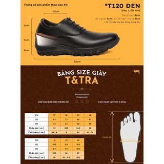 [ 8CM ] Giày Đế Cao Nam T&TRA T120 D8