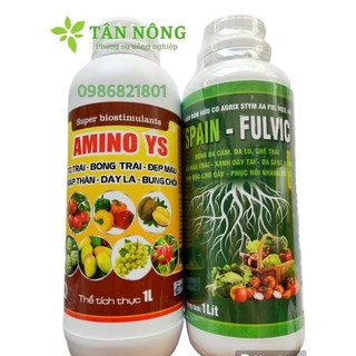 Cặp đôi phân bón hữu cơ amino ys + spain fulvic chai 1 lít giúp phục hồi cây