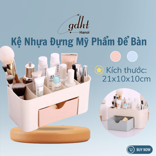 Kệ mỹ phẩm nhiều ngăn, kệ đựng mỹ phẩm nhựa để bàn, khay đựng mĩ phẩm nhỏ gọn hàng loại dày - Huytuan3010